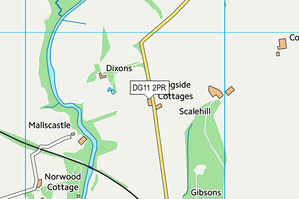 DG11 2PR map - OS VectorMap District (Ordnance Survey)