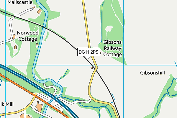 DG11 2PS map - OS VectorMap District (Ordnance Survey)