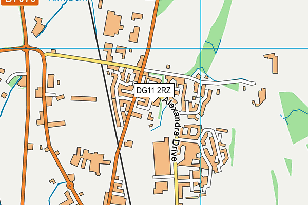 DG11 2RZ map - OS VectorMap District (Ordnance Survey)