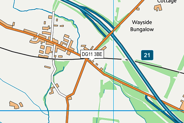 DG11 3BE map - OS VectorMap District (Ordnance Survey)
