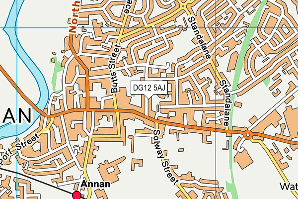 DG12 5AJ map - OS VectorMap District (Ordnance Survey)