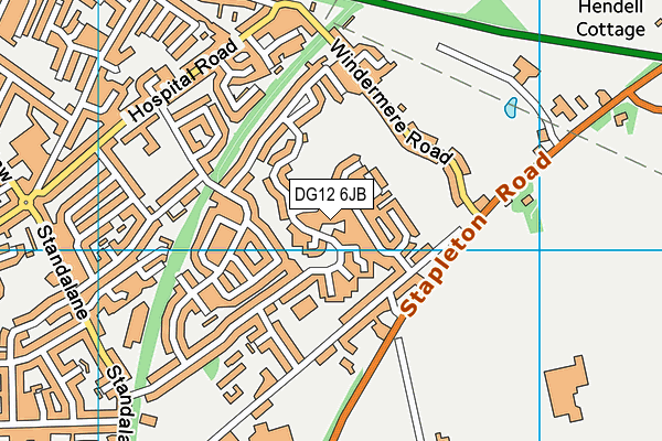 DG12 6JB map - OS VectorMap District (Ordnance Survey)