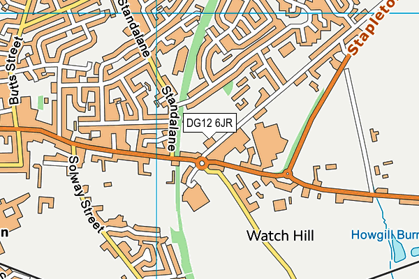 DG12 6JR map - OS VectorMap District (Ordnance Survey)
