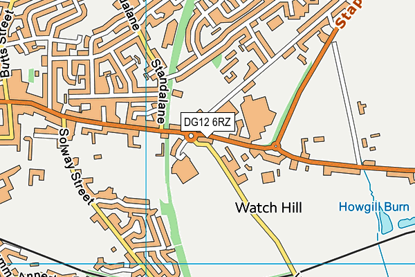 DG12 6RZ map - OS VectorMap District (Ordnance Survey)