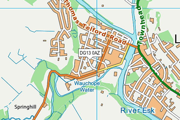 DG13 0AZ map - OS VectorMap District (Ordnance Survey)