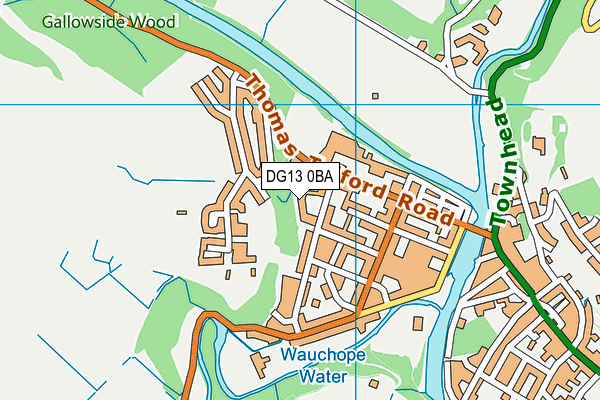 DG13 0BA map - OS VectorMap District (Ordnance Survey)