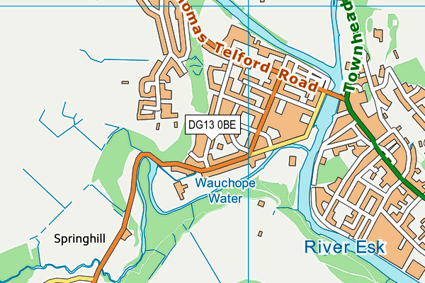 DG13 0BE map - OS VectorMap District (Ordnance Survey)