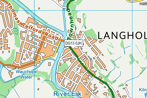 Map of THE CROWN HOTEL (LANGHOLM) ESTATES LIMITED at district scale