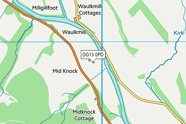 DG13 0PD map - OS VectorMap District (Ordnance Survey)