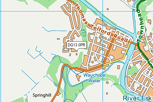 DG13 0PR map - OS VectorMap District (Ordnance Survey)