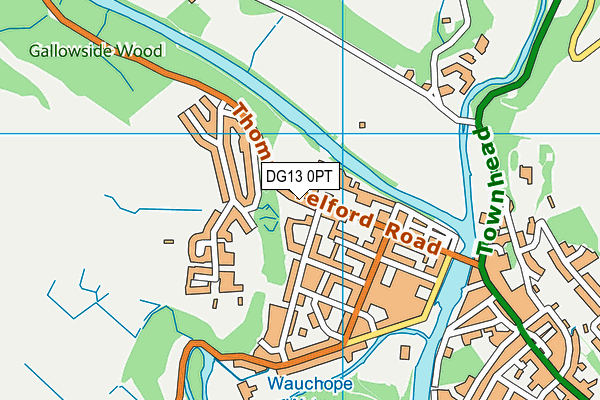 DG13 0PT map - OS VectorMap District (Ordnance Survey)