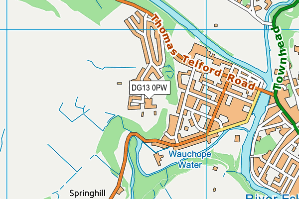 DG13 0PW map - OS VectorMap District (Ordnance Survey)