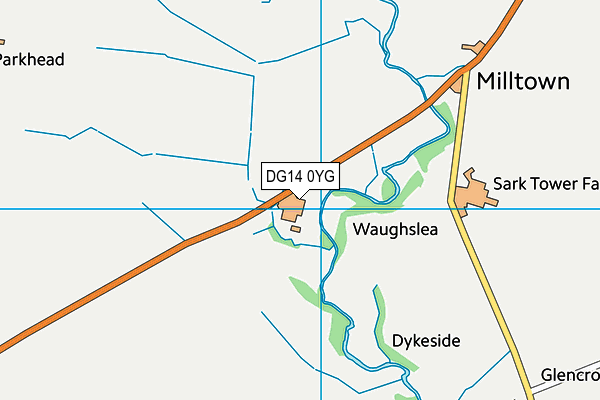 DG14 0YG map - OS VectorMap District (Ordnance Survey)