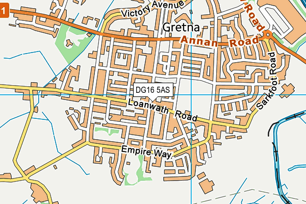 DG16 5AS map - OS VectorMap District (Ordnance Survey)