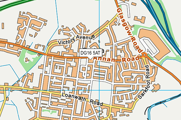 DG16 5AT map - OS VectorMap District (Ordnance Survey)