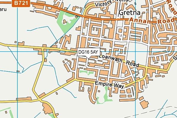 DG16 5AY map - OS VectorMap District (Ordnance Survey)