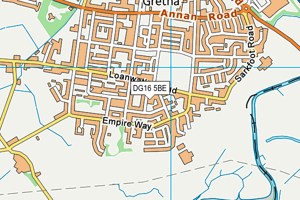 DG16 5BE map - OS VectorMap District (Ordnance Survey)
