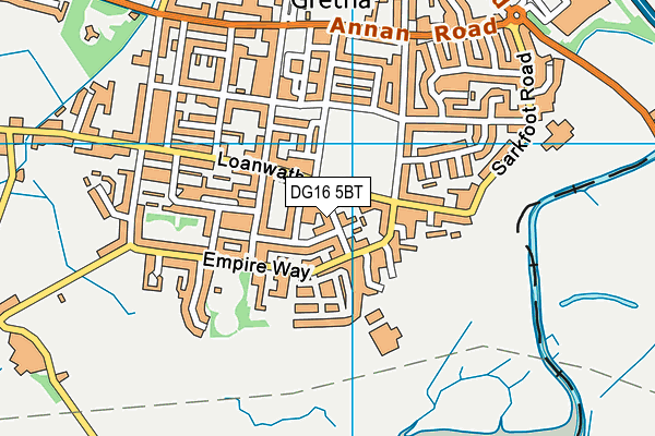 DG16 5BT map - OS VectorMap District (Ordnance Survey)