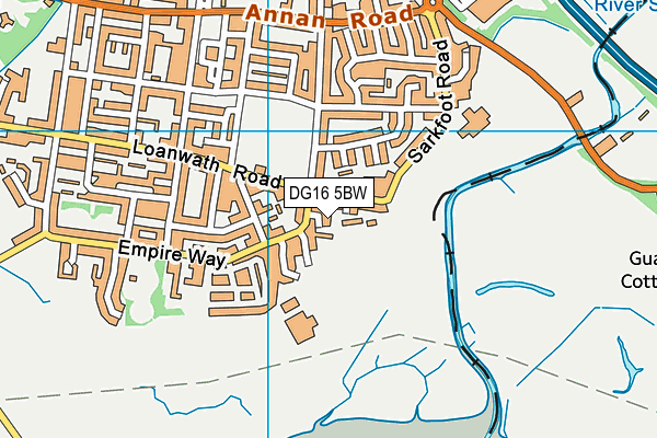 DG16 5BW map - OS VectorMap District (Ordnance Survey)