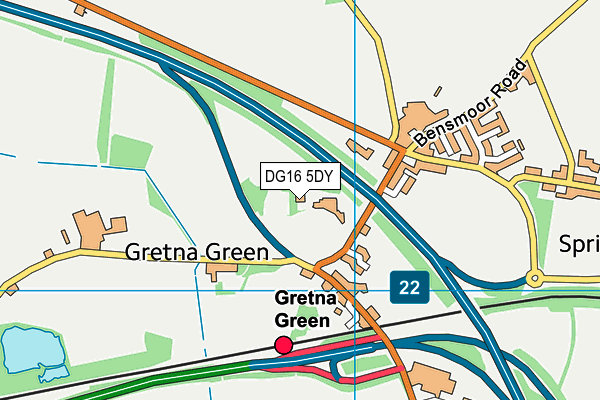 DG16 5DY map - OS VectorMap District (Ordnance Survey)