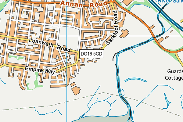 DG16 5GD map - OS VectorMap District (Ordnance Survey)