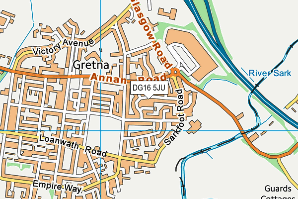 DG16 5JU map - OS VectorMap District (Ordnance Survey)