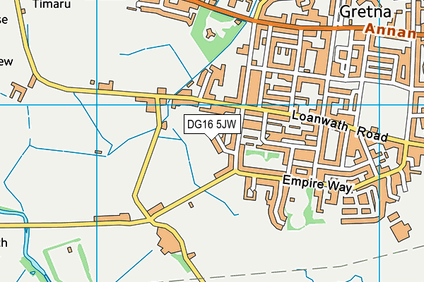 DG16 5JW map - OS VectorMap District (Ordnance Survey)