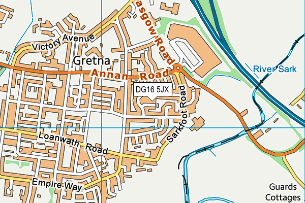 DG16 5JX map - OS VectorMap District (Ordnance Survey)