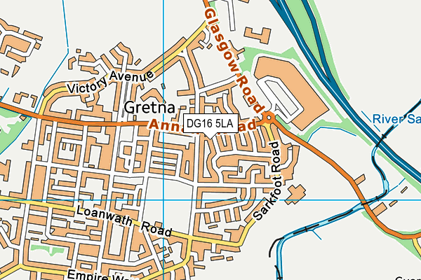 DG16 5LA map - OS VectorMap District (Ordnance Survey)