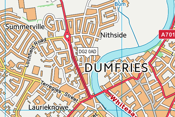 DG2 0AD map - OS VectorMap District (Ordnance Survey)