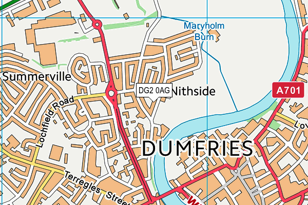 DG2 0AG map - OS VectorMap District (Ordnance Survey)