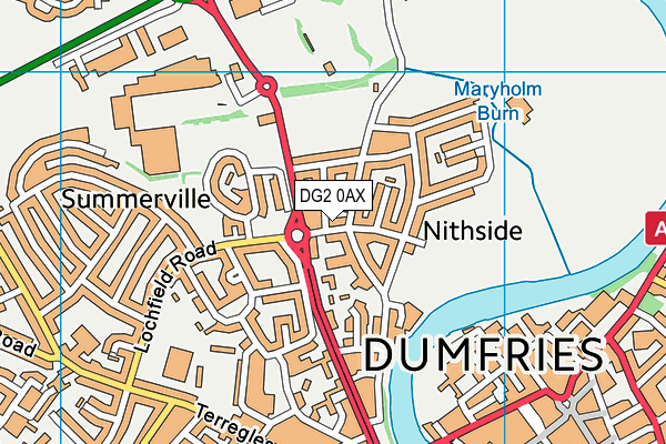 DG2 0AX map - OS VectorMap District (Ordnance Survey)