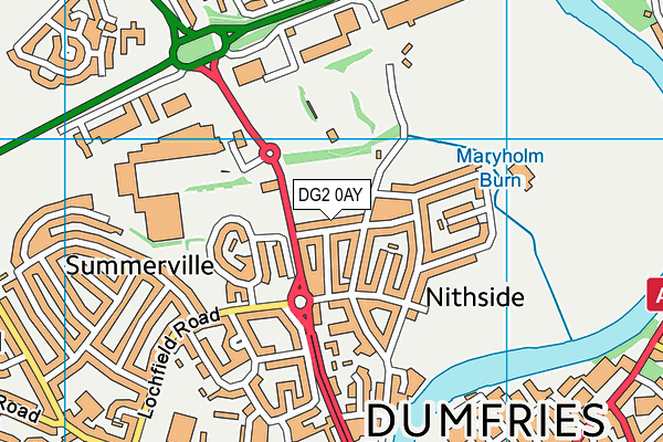 DG2 0AY map - OS VectorMap District (Ordnance Survey)