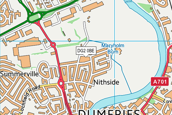 DG2 0BE map - OS VectorMap District (Ordnance Survey)