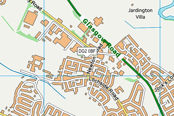 DG2 0BF map - OS VectorMap District (Ordnance Survey)