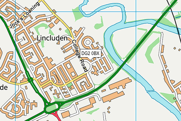 DG2 0BX map - OS VectorMap District (Ordnance Survey)