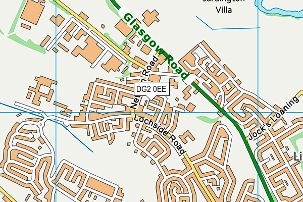 DG2 0EE map - OS VectorMap District (Ordnance Survey)