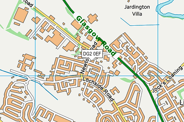 DG2 0EF map - OS VectorMap District (Ordnance Survey)