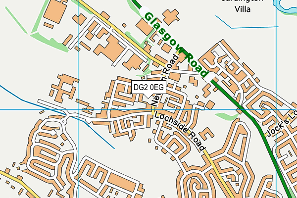 DG2 0EG map - OS VectorMap District (Ordnance Survey)