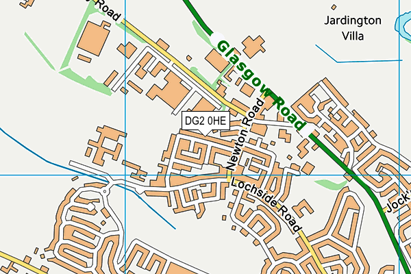 DG2 0HE map - OS VectorMap District (Ordnance Survey)