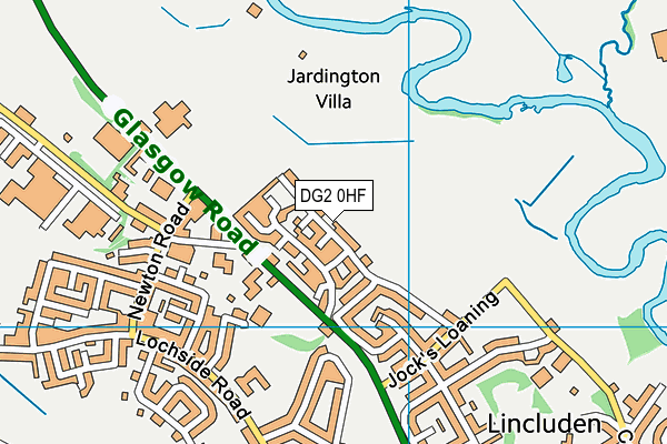 DG2 0HF map - OS VectorMap District (Ordnance Survey)