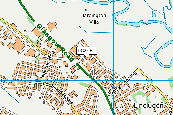 DG2 0HL map - OS VectorMap District (Ordnance Survey)