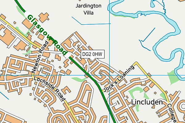 DG2 0HW map - OS VectorMap District (Ordnance Survey)