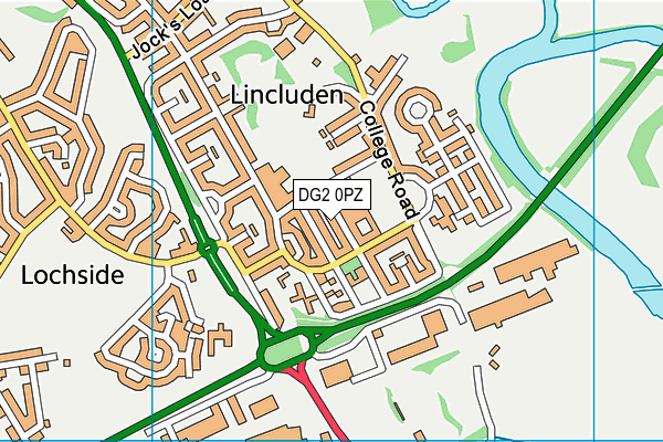 DG2 0PZ map - OS VectorMap District (Ordnance Survey)