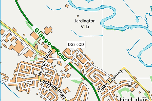 DG2 0QD map - OS VectorMap District (Ordnance Survey)