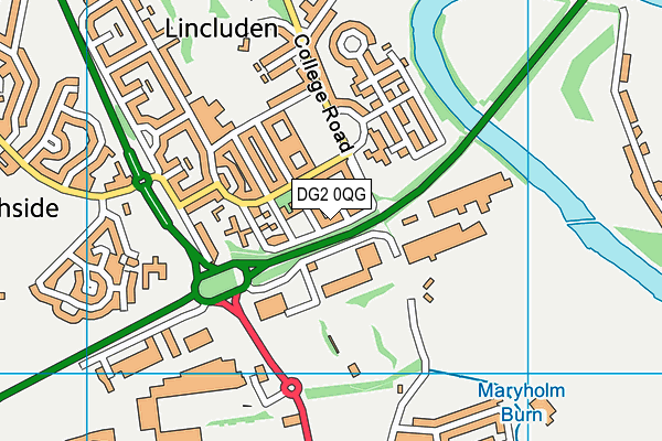 DG2 0QG map - OS VectorMap District (Ordnance Survey)