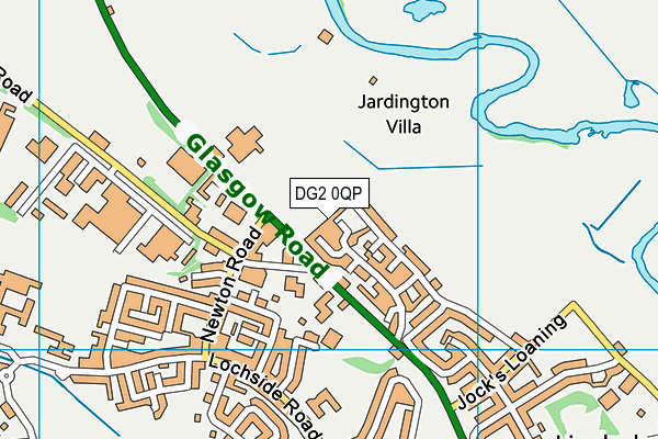 DG2 0QP map - OS VectorMap District (Ordnance Survey)