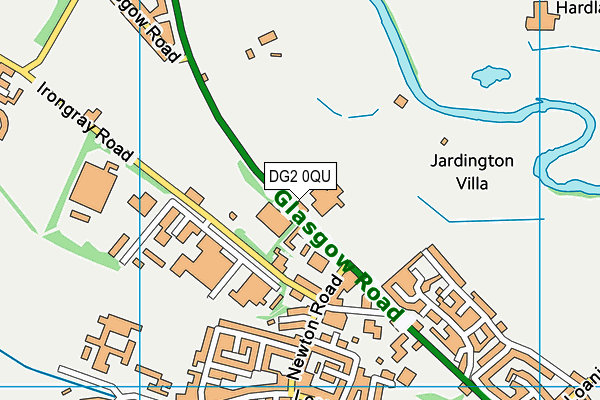 DG2 0QU map - OS VectorMap District (Ordnance Survey)