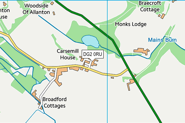 DG2 0RU map - OS VectorMap District (Ordnance Survey)