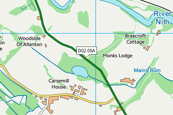 DG2 0SA map - OS VectorMap District (Ordnance Survey)